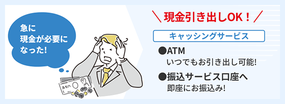 キャッシングサービスのご利用が可能です